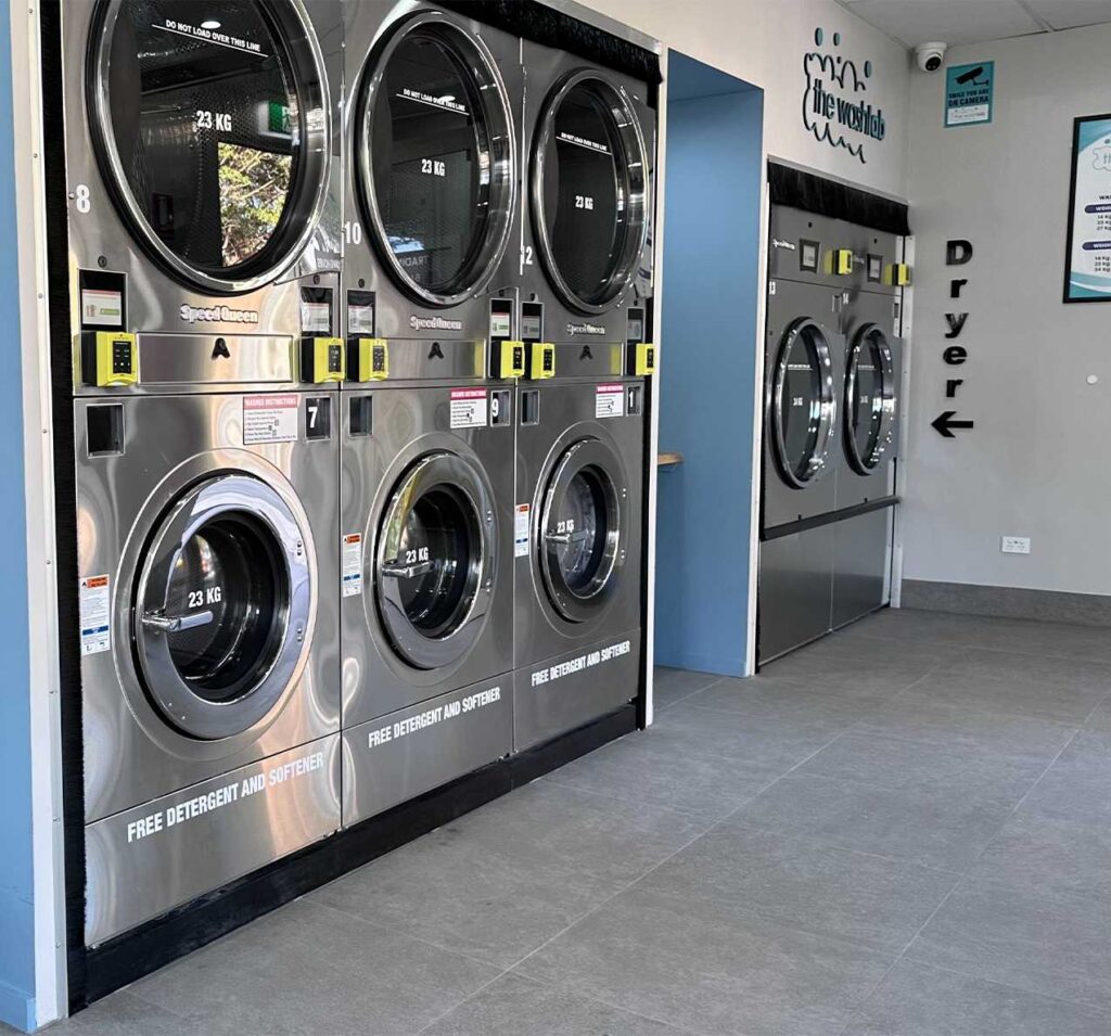 Neat and tidy wash lab Merrylands 24 hours self service laundry with fast and large washing machines and dryers